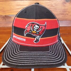 Tampa Bay Buccaneers Hat Cap Adult Fitted L/XL Black Red Reebok‎ On Field NFL